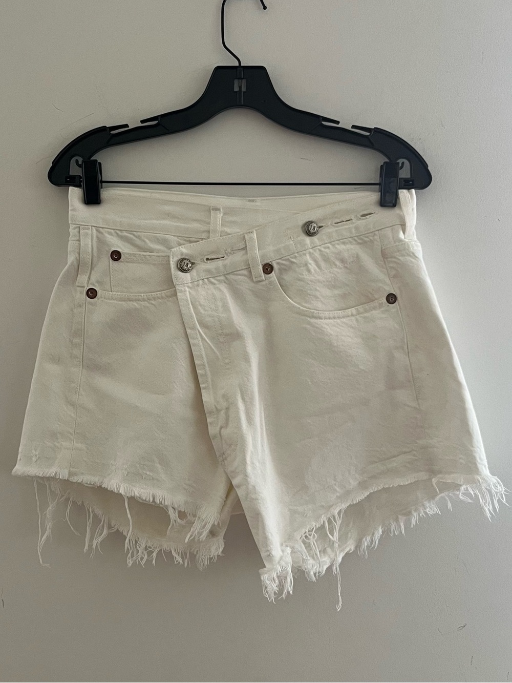 R13 White Crossover Shorts